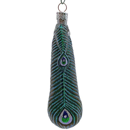 Patricia Breen Peacock Icicle Black Green Santa Claus Christmas Tree Ornament