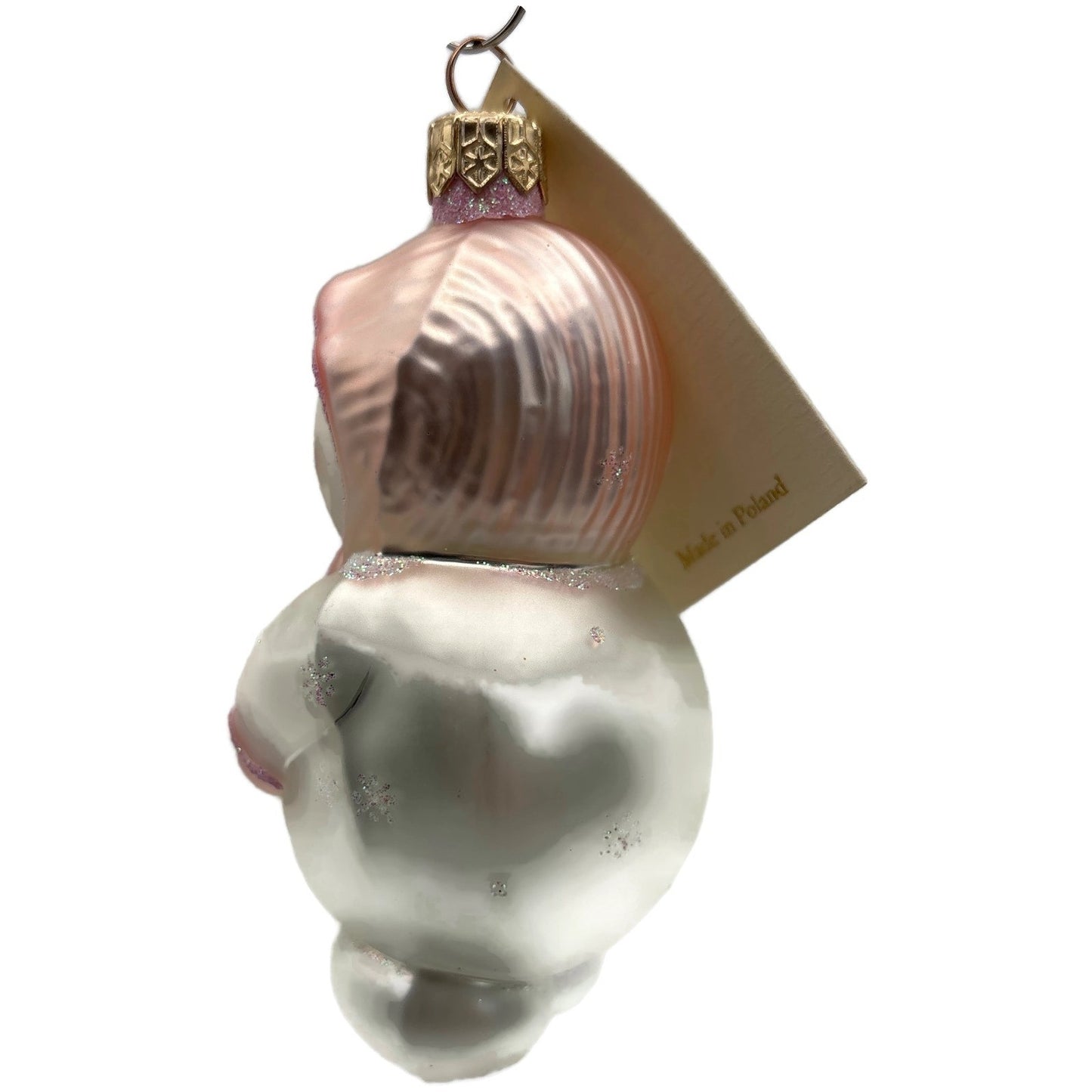 Patricia Breen Snowbaby Pink Gold White Snowman Christmas Tree Ornament