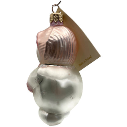 Patricia Breen Snowbaby Pink Gold White Snowman Christmas Tree Ornament