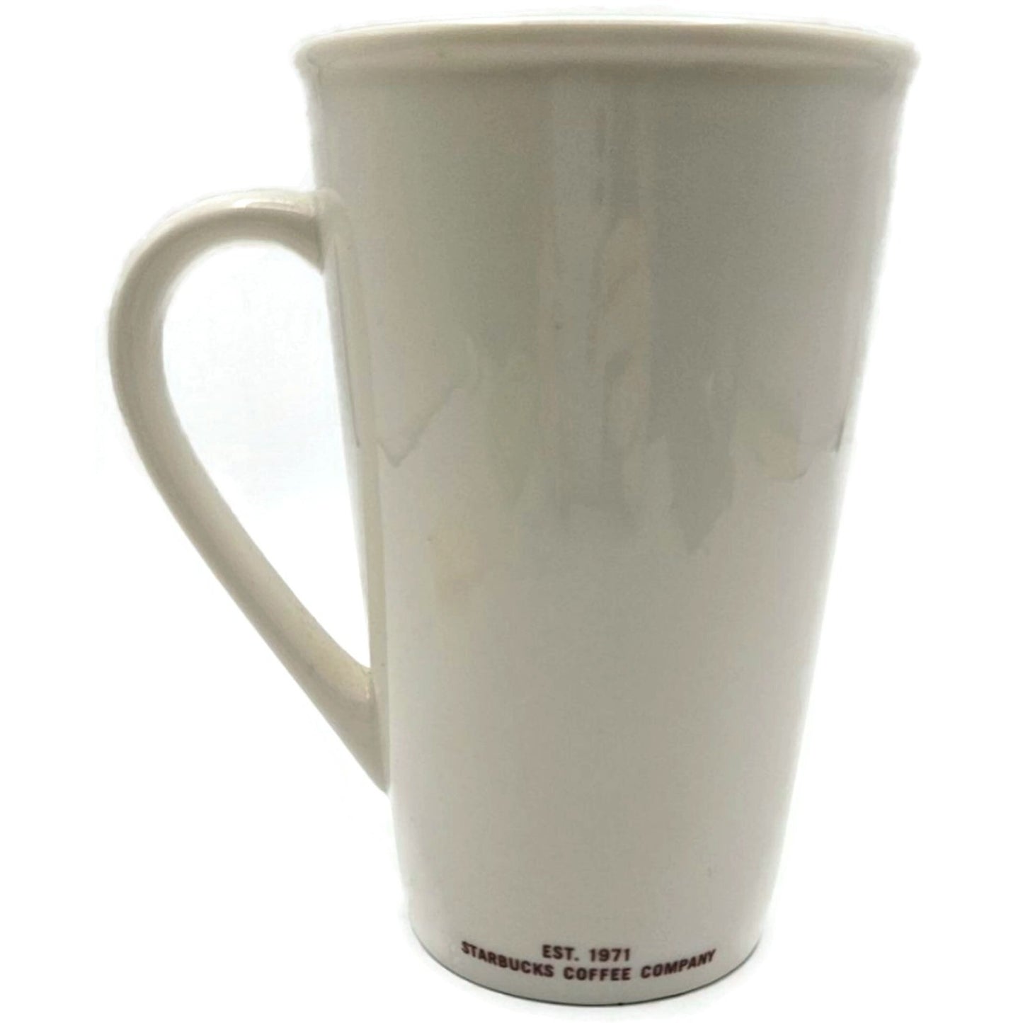Starbucks Grande 2010 Coffee Mug White Ceramic Tall Latte Cup Barista Style