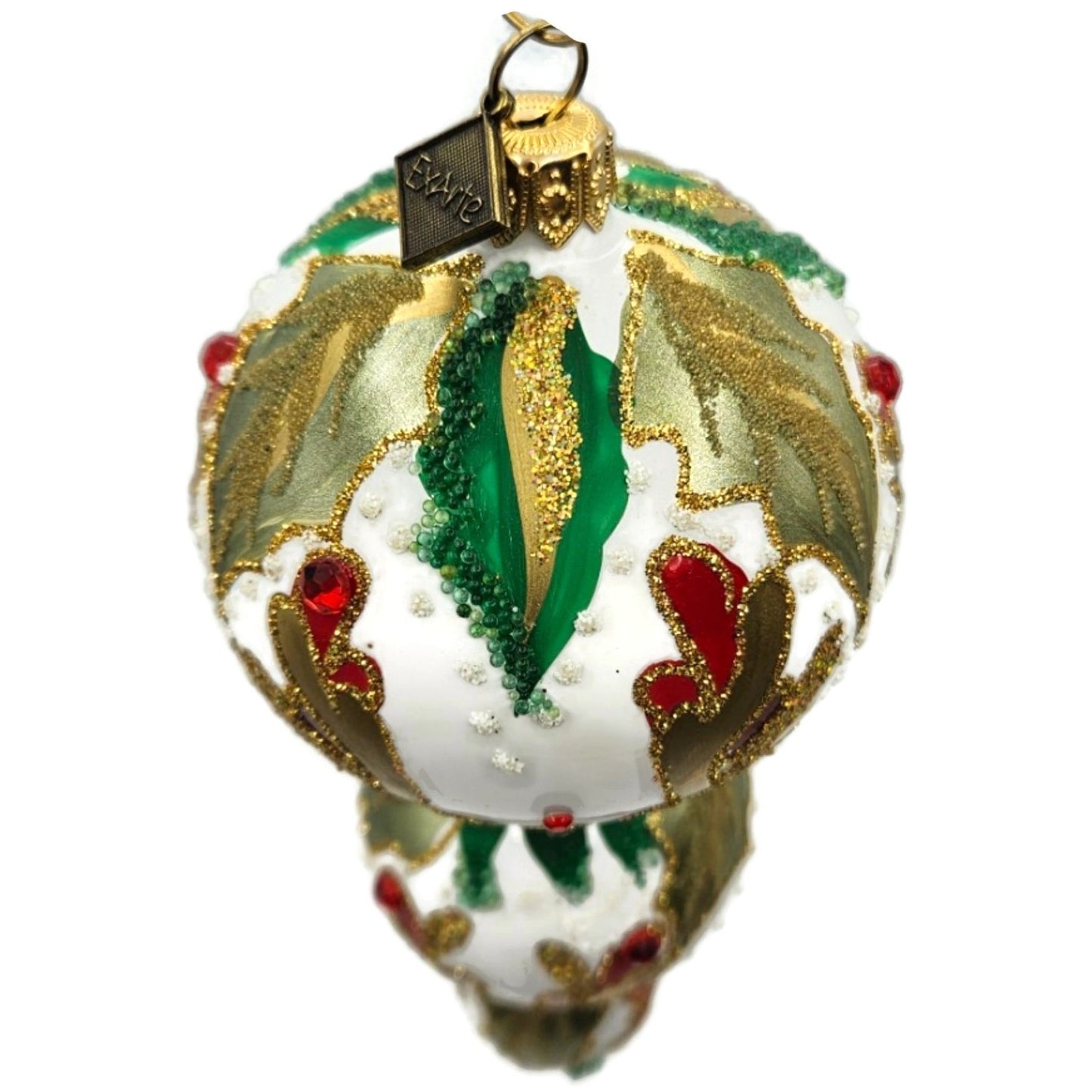 Exarte The Joy of Christmas Profile Gold Red Green Christmas Tree Ornament