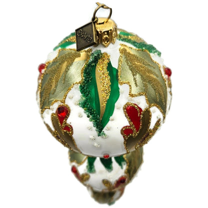 Exarte The Joy of Christmas Profile Gold Red Green Christmas Tree Ornament