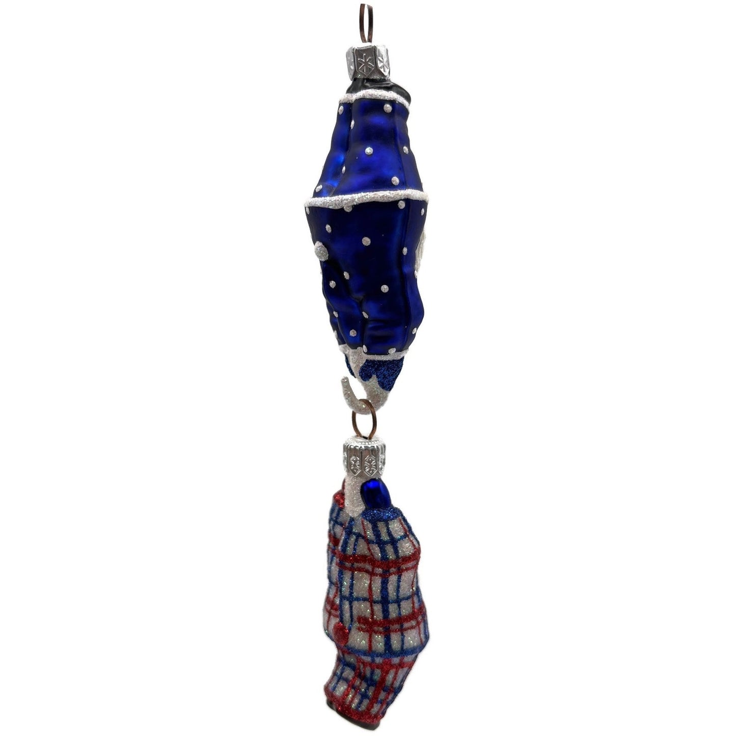 Patricia Breen Cirque de Nicoud Santa Patriotic Plaid Christmas Ornament CATZ