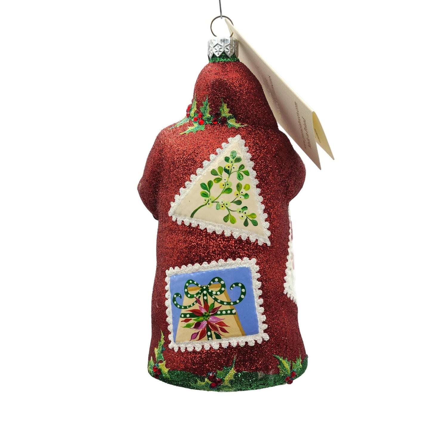 Patricia Breen Evans Santa Claus Noel Red Stamp Holly Snowman Christmas Ornament