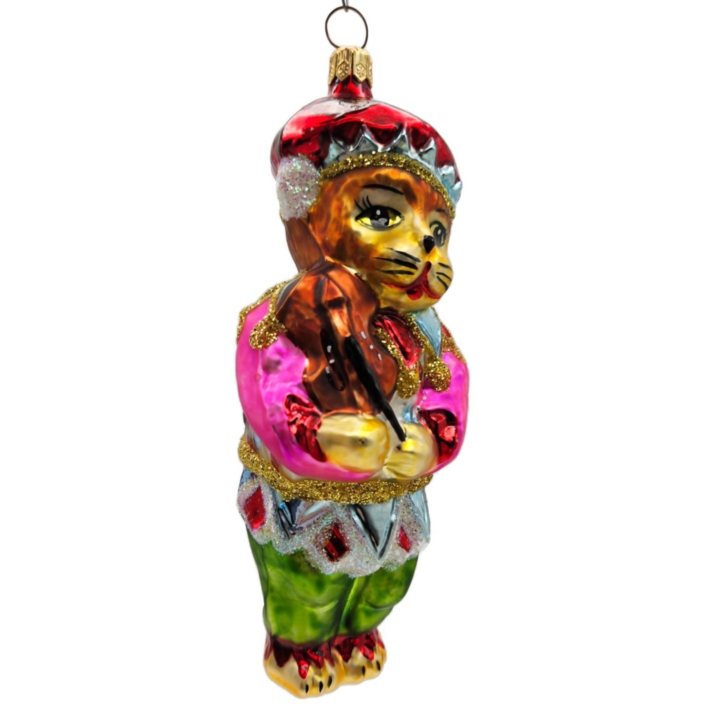 Christopher Radko Romeow Cat With Fiddle Violin Christmas Ornament 96-242-02
