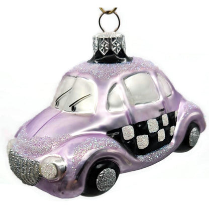 Patricia Breen Little Yellow Taxi Lavender Glitter Hood Christmas Ornament 9631