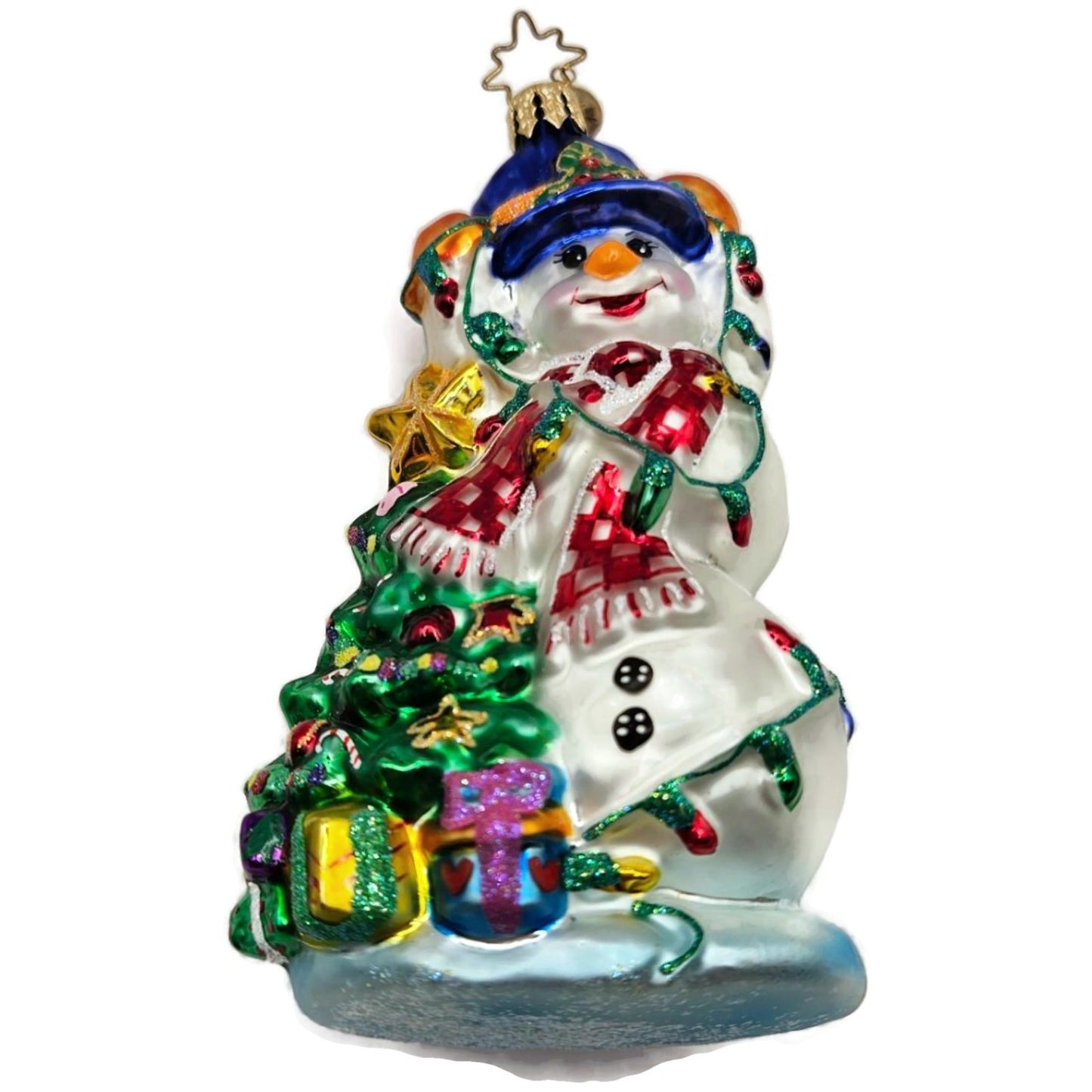Christopher Radko Tangled Tidings Snowman Christmas Tree Ornament 02-0523-CB