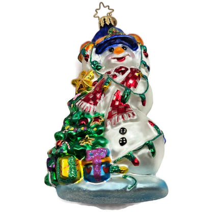 Christopher Radko Tangled Tidings Snowman Christmas Tree Ornament 02-0523-CB