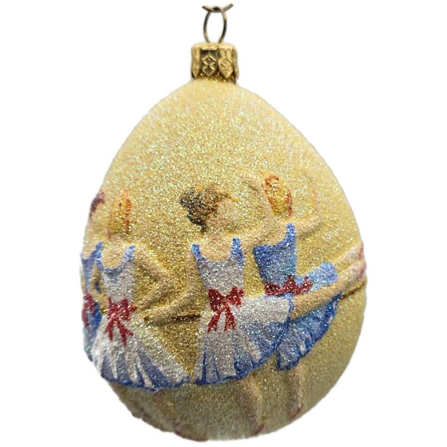 Patricia Breen Nine Ladies Dancing Yellow Blue Egg Christmas Tree Ornament