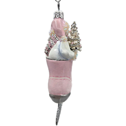 Patricia Breen To The Pond Pink White Silver Snowman Christmas Ornament CATZ