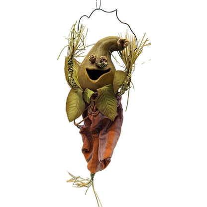Rucus Studio Gourdy 2001 Scott Smith Halloween Folk Art Gourd Figure 9” Retired