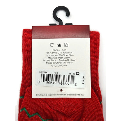 Davco Red Christmas Socks Reindeer Snowflakes Holiday Stocking Stuffers