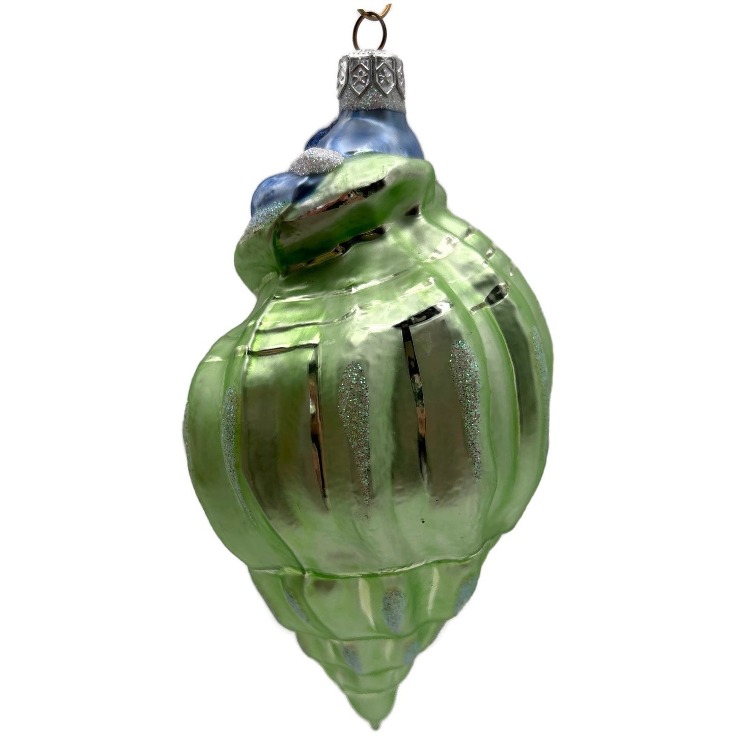 Patricia Breen Coastal Santa Green Seashell Summer Aquatic Christmas Ornament