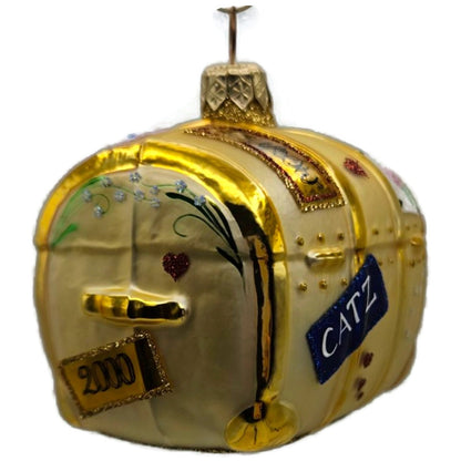 Patricia Breen Bon Voyage Gold Trunk Krakow Portland Christmas Ornament 9903