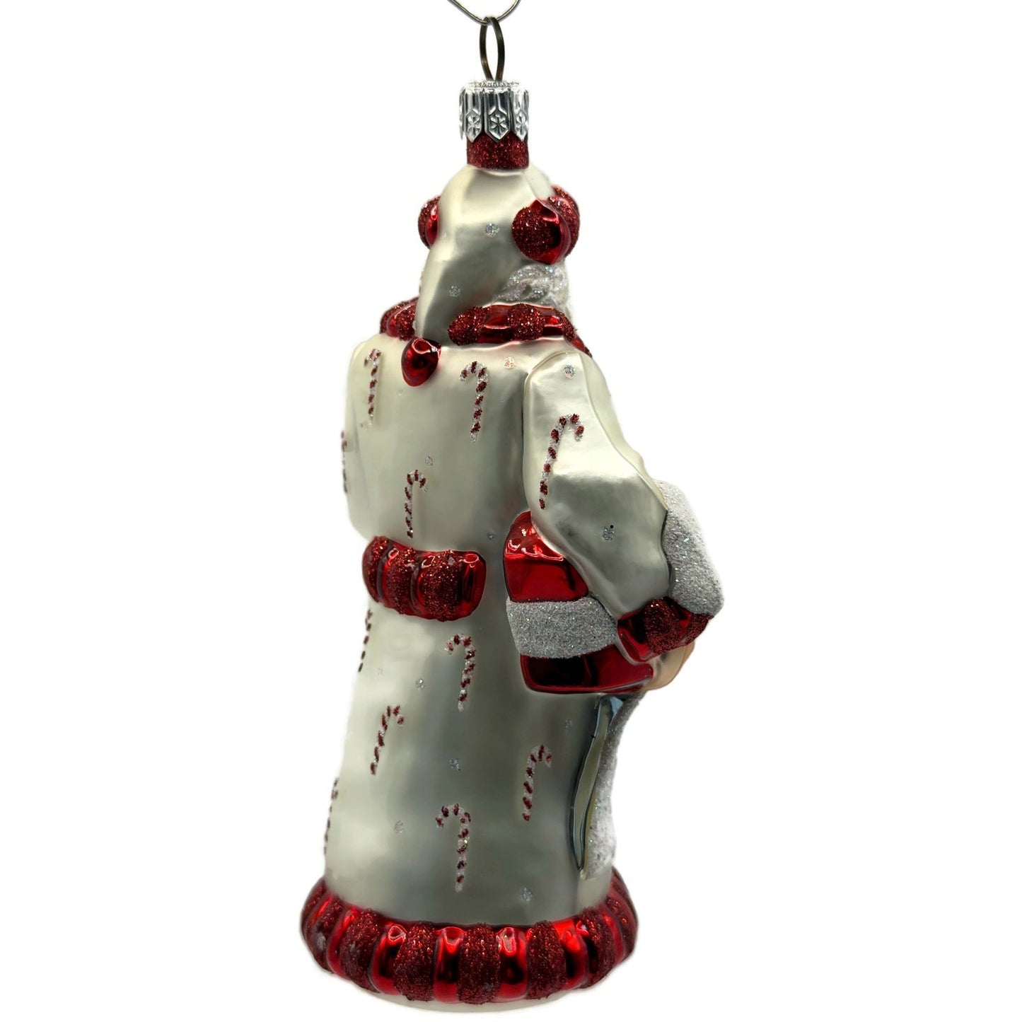Patricia Breen Candy Cane Claus Red Matte Santa Present Christmas Ornament 2105