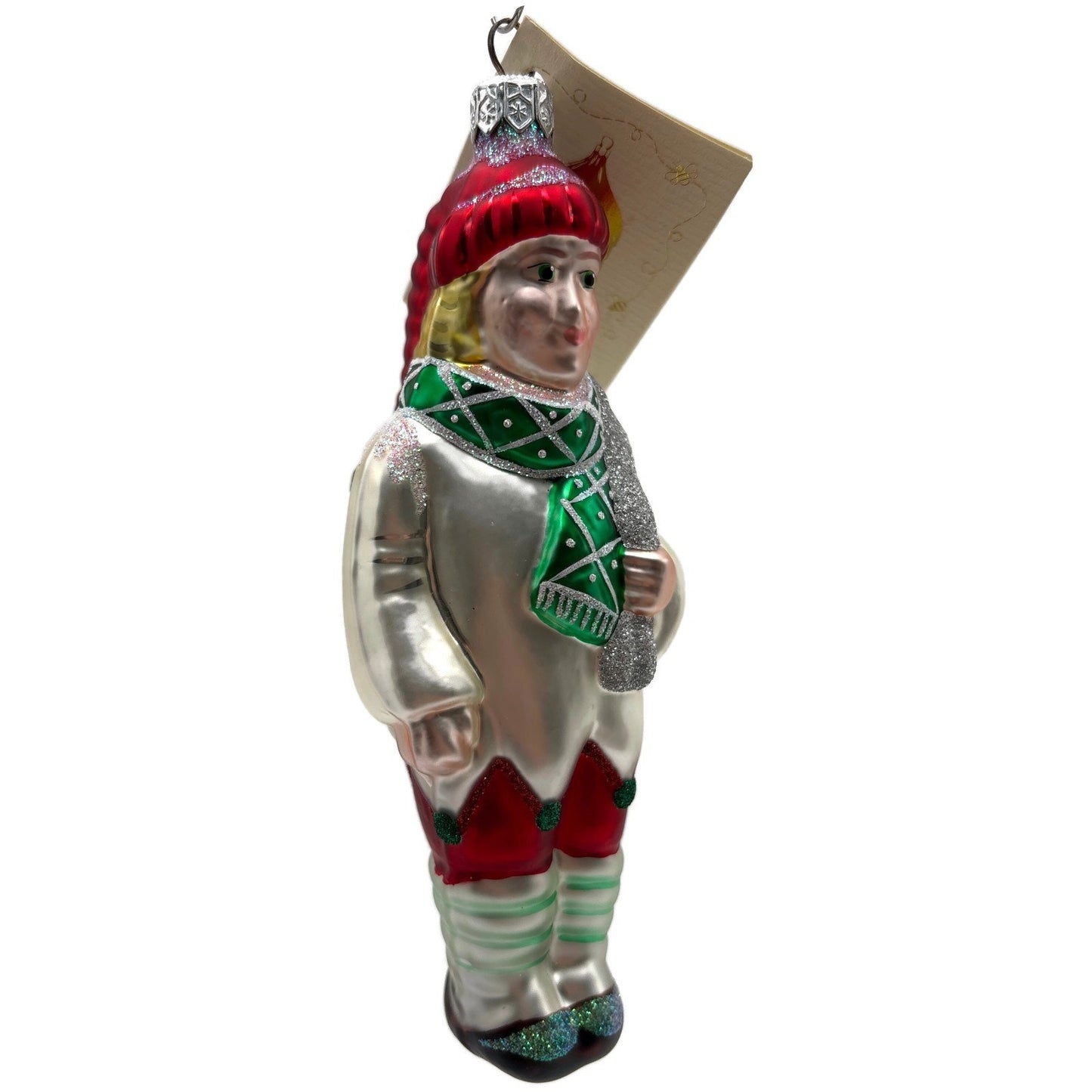 Patricia Breen Jack Frost Red Green Scarf Silver Winter Christmas Ornament 9628