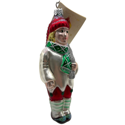 Patricia Breen Jack Frost Red Green Scarf Silver Winter Christmas Ornament 9628