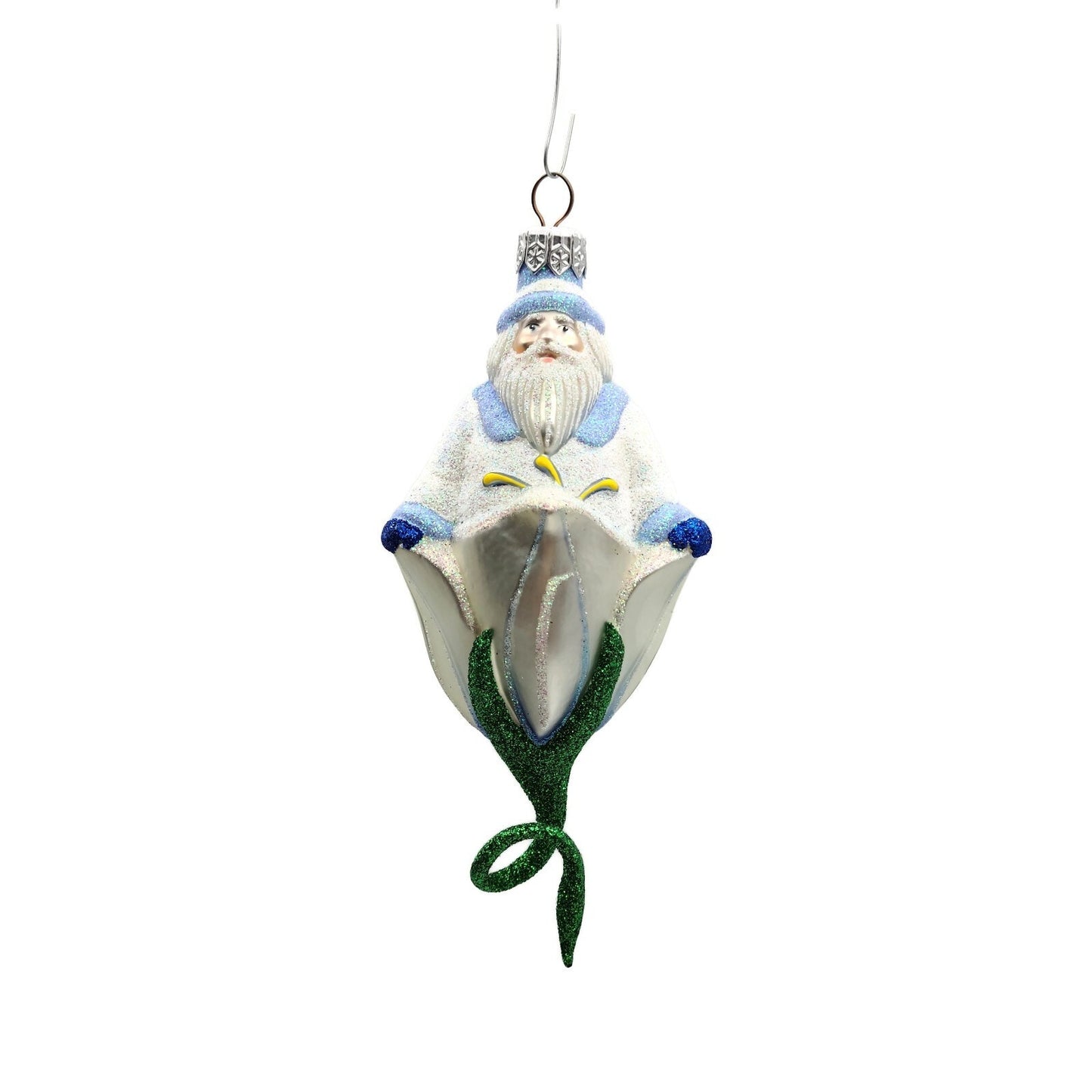 Patricia Breen Bluebell Santa Claus Pearl Flower Spring Christmas Tree Ornament