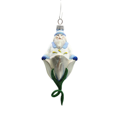Patricia Breen Bluebell Santa Claus Pearl Flower Spring Christmas Tree Ornament