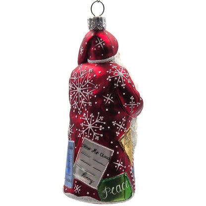 Patricia Breen Dear Santa Claus Red Snowflakes Letters Christmas Tree Ornament