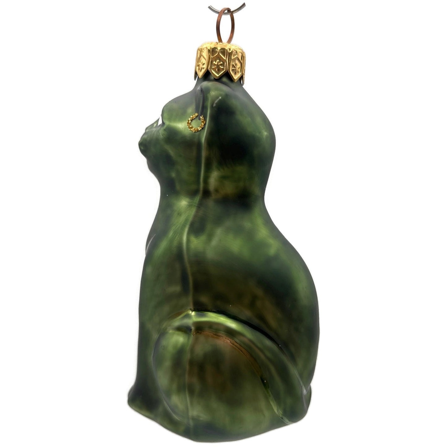 Patricia Breen Egyptian Cat Or Pharaoh's Cat Matte Green Christmas Tree Ornament