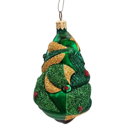 Patricia Breen Cubist Tree Green Gold Star Art Forest Cubism Christmas Ornament
