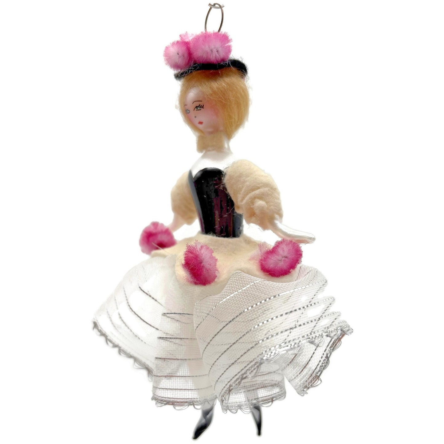De Carlini Elegant Lady Southern Belle Italian Glass Christmas Ornament