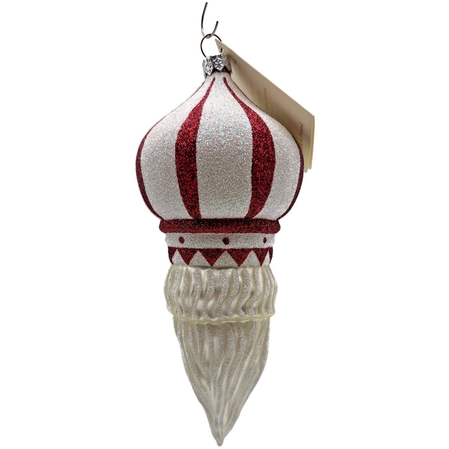 Patricia Breen Nuit Noel Red White Striped Santa Head Christmas Tree Ornament NM