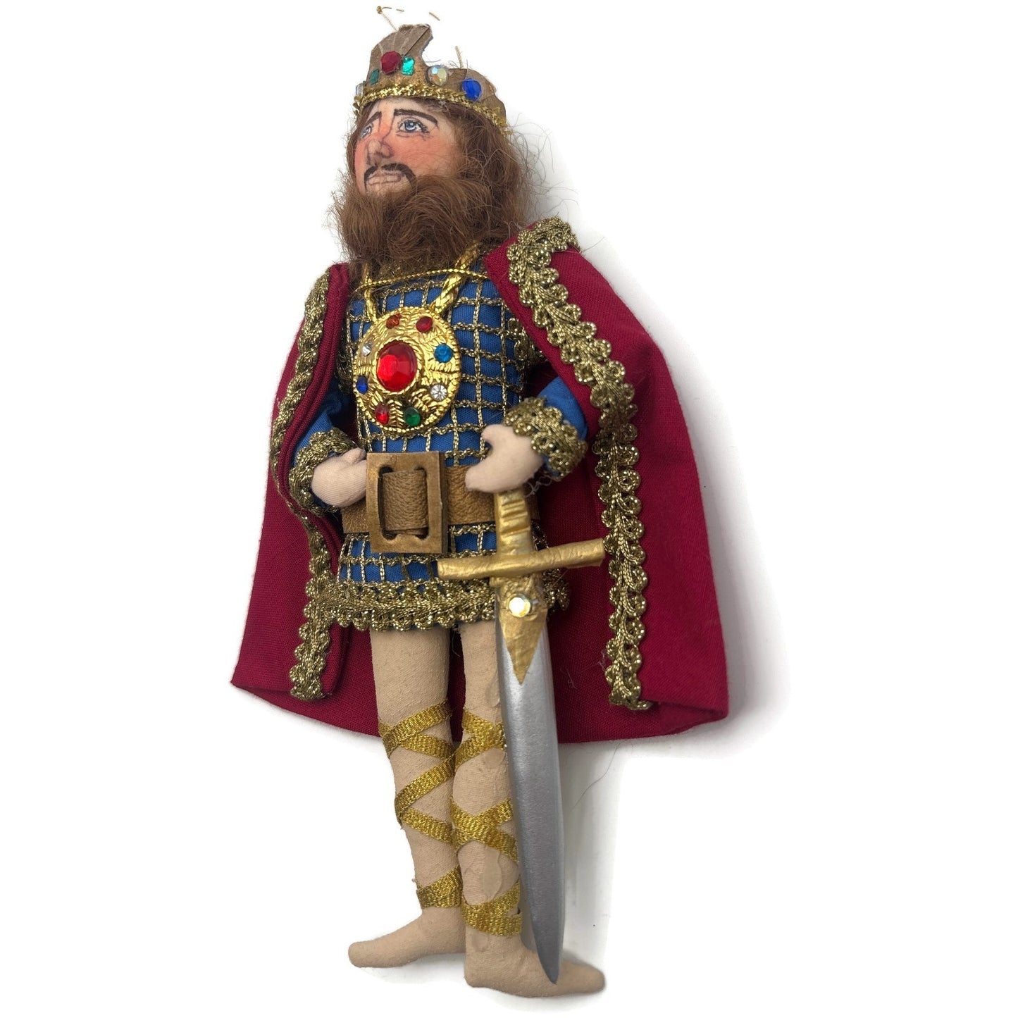 Gladys Boalt King Arthur Camelot Welsh Handmade Fabric Christmas Ornament