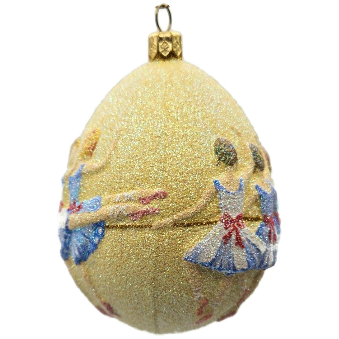 Patricia Breen Nine Ladies Dancing Yellow Blue Egg Christmas Tree Ornament