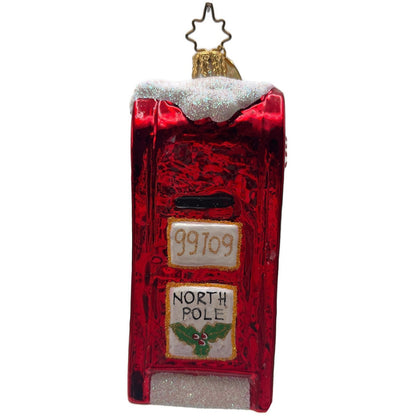 Christopher Radko Post Haste Red Mail Box Christmas Tree Ornament 1012459