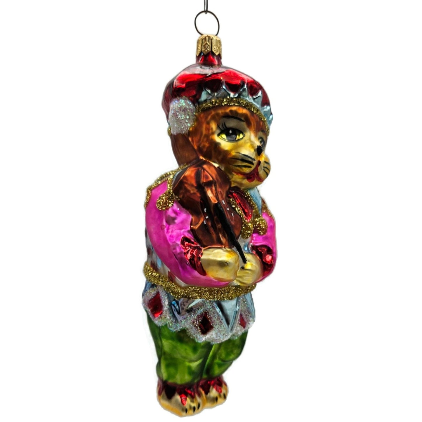 Christopher Radko Romeow Cat With Fiddle Violin Christmas Ornament 96-242-02