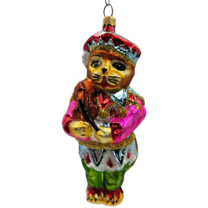 Christopher Radko Romeow Cat With Fiddle Violin Christmas Ornament 96-242-02