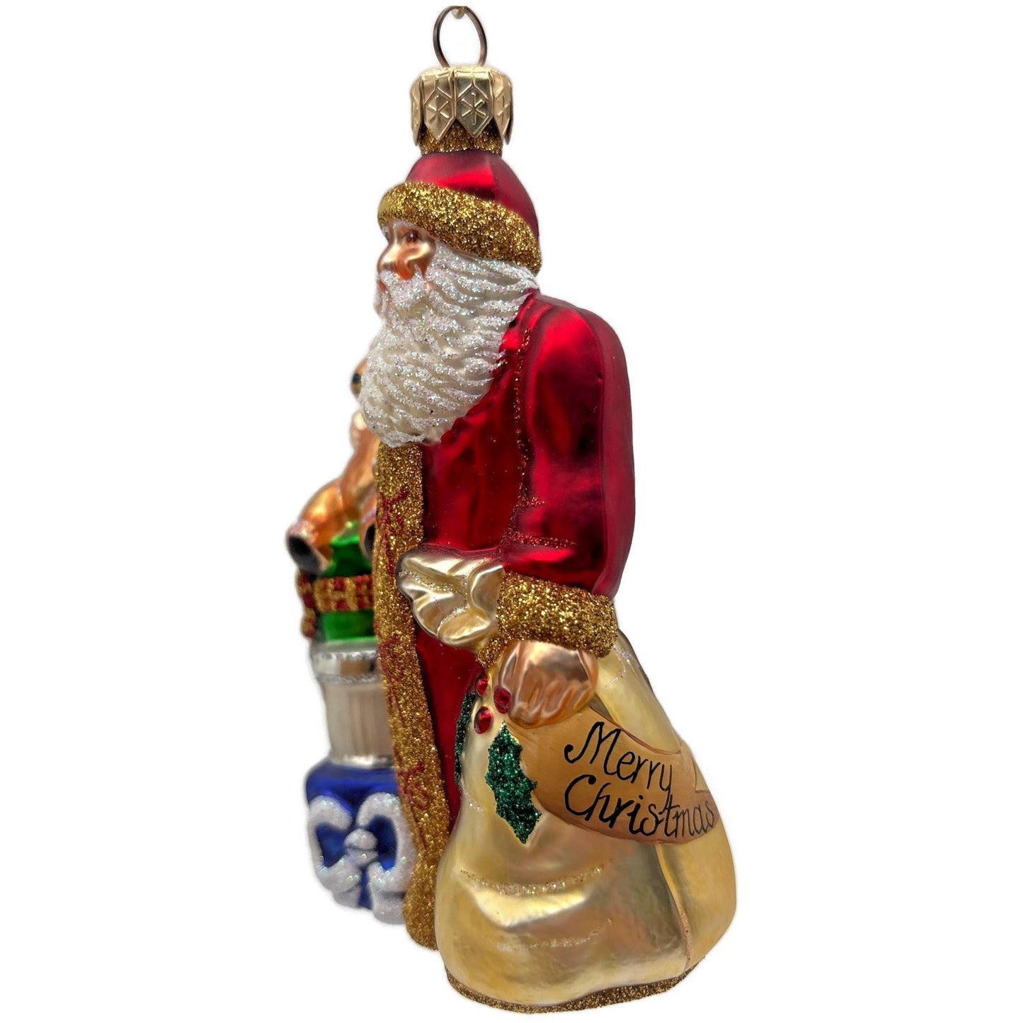 Patricia Breen Les Cadeaux Red Santa Teddy Bear Gifts Christmas Ornament 2103