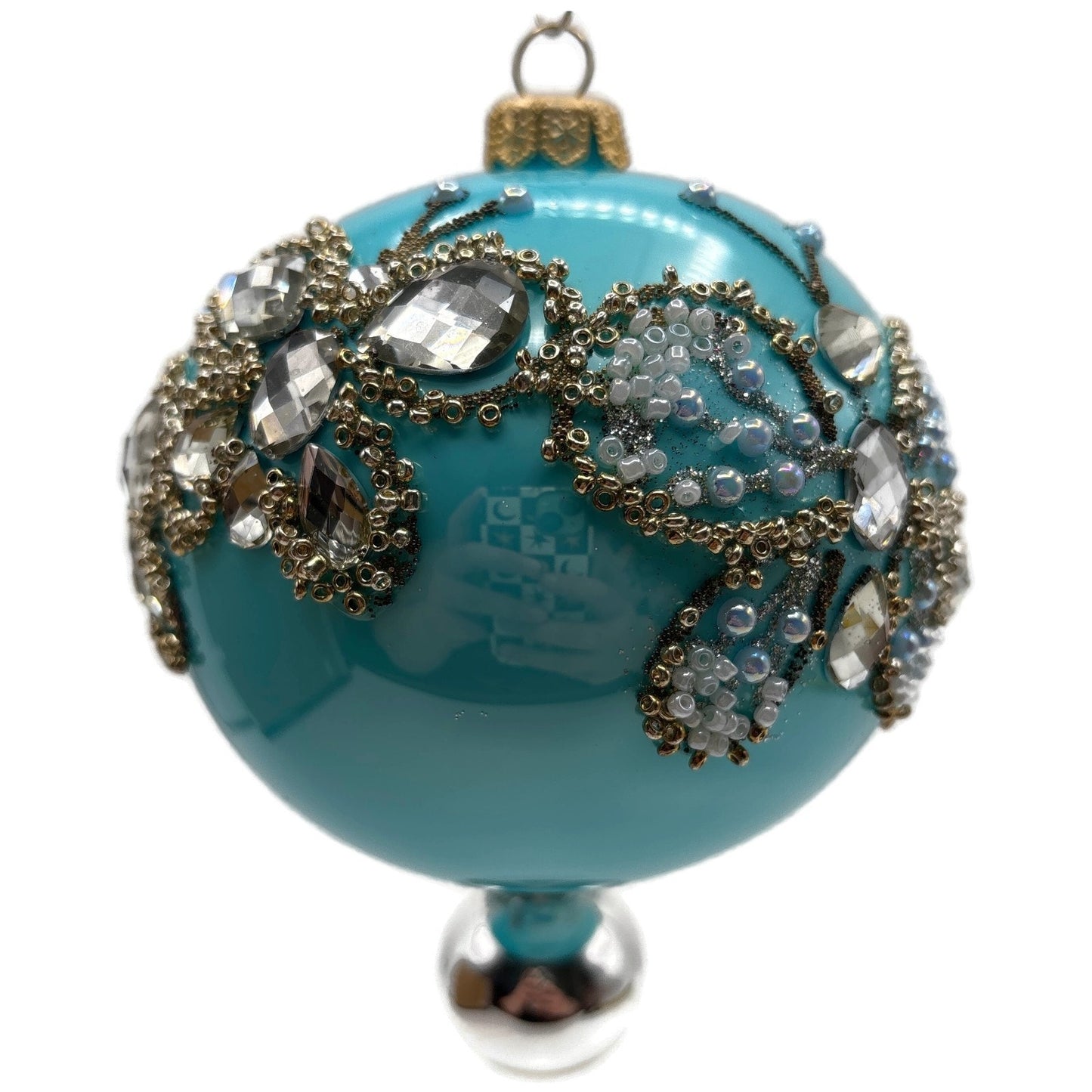 Heartfully Yours Butterfly Hanging on the Summer Sky Blue Christmas Ornament