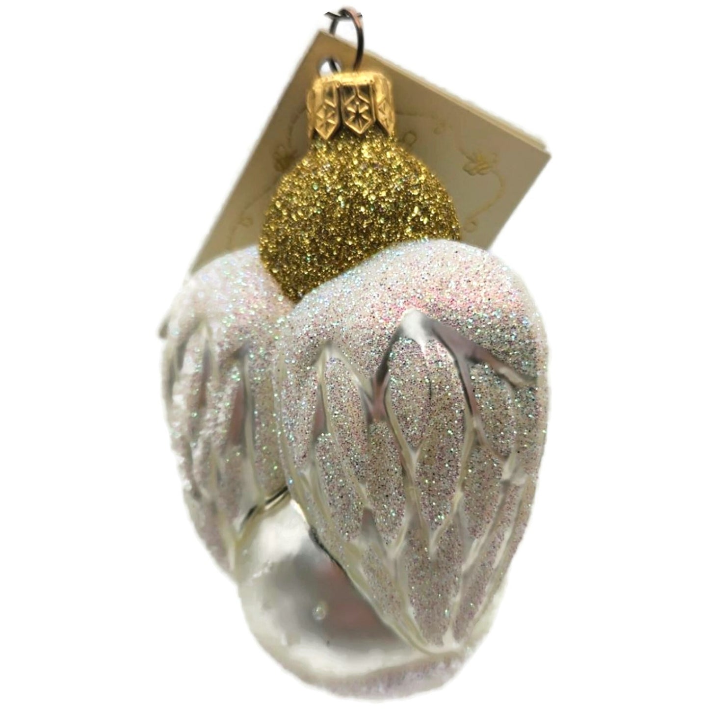 Patricia Breen Angel For Catlin Gold Pearl White Glitter Christmas Tree Ornament