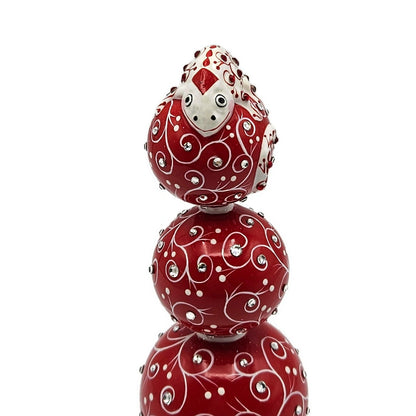 Patricia Breen Miniature Chameleon Finial Quilling Red Christmas Tree Topper