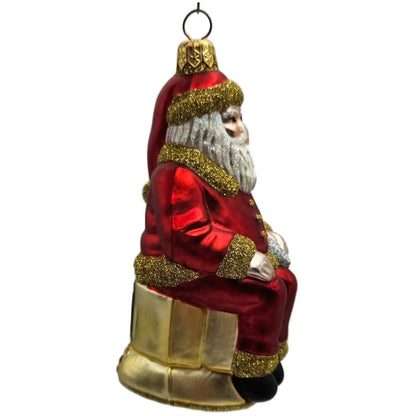 Patricia Breen Cyberspace Santa Red Gold Silver Mouse Christmas Tree Ornament