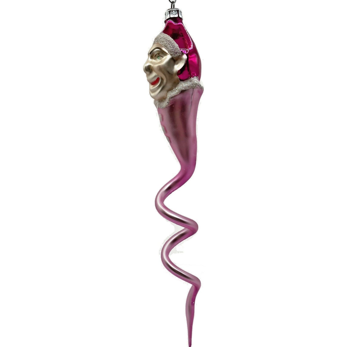 Christopher Radko Ornament Clown Snake Hot Pink Jester Spiral Twist Christmas