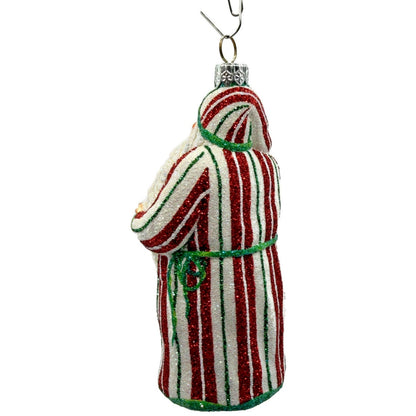 Patricia Breen Light A Single Candle Striped Santa Claus Christmas Tree Ornament