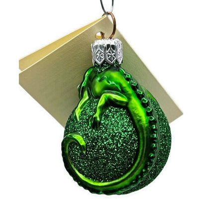 Patricia Breen Miniature Chameleon Green Glittered Christmas Tree Ornament