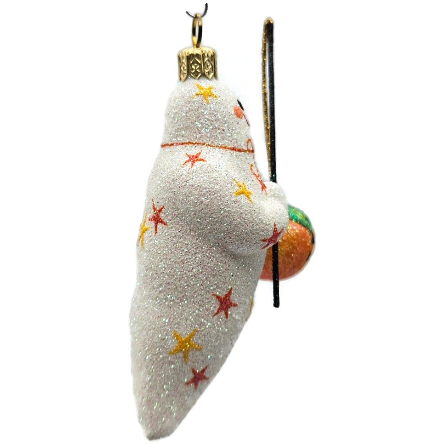 Patricia Breen Phantom Catch Orange Pumpkin White Stars Halloween Ornament 2741