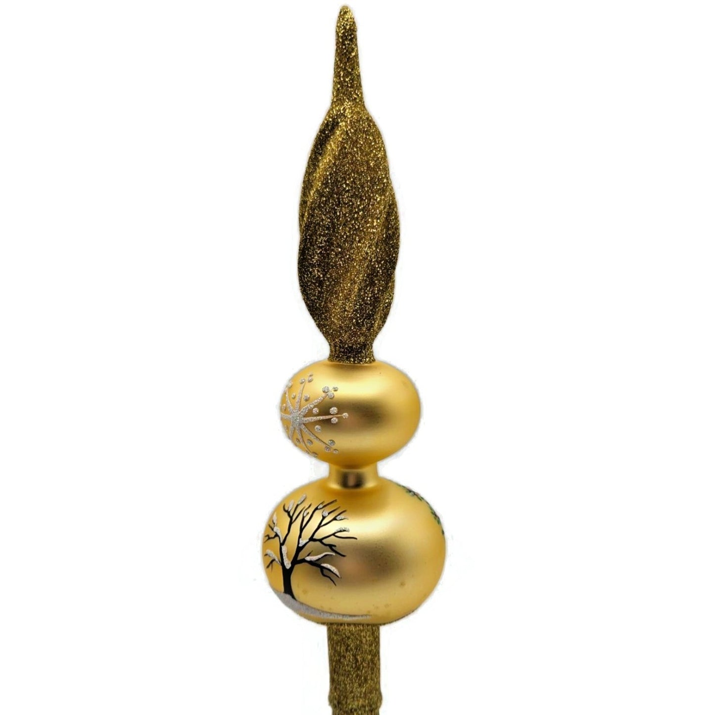 Patricia Breen Orchard Finial Glittered Leaves Apple Christmas Tree Topper 9794