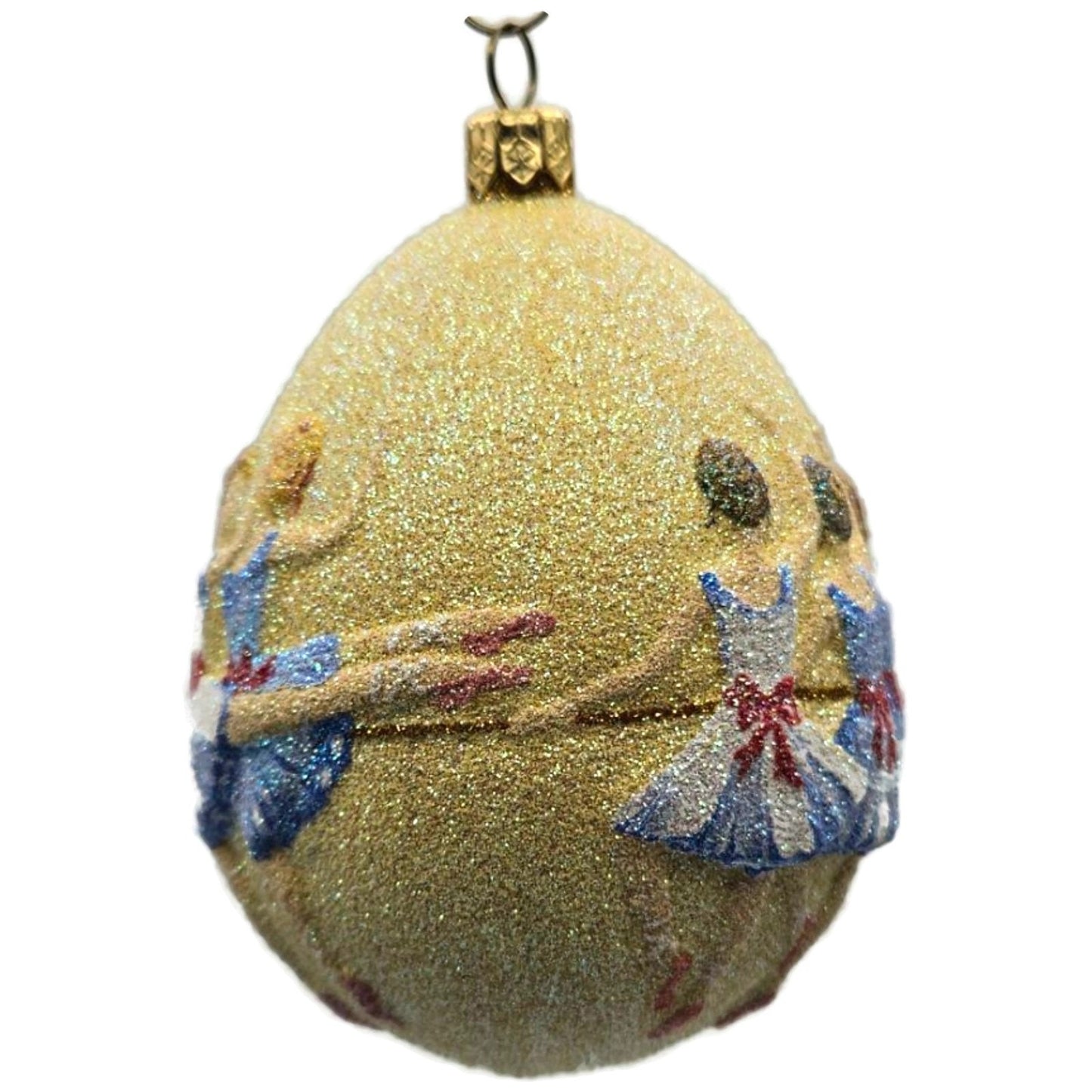 Patricia Breen Nine Ladies Dancing Yellow Blue Egg Christmas Tree Ornament