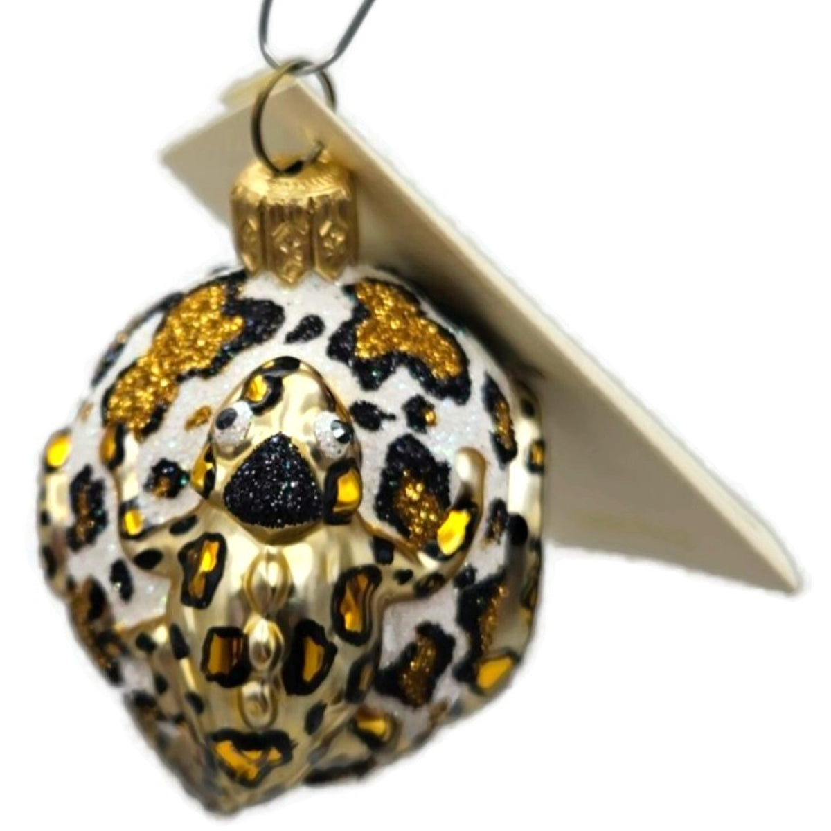 Patricia Breen For James Twice Leopard Chameleon Glass Christmas Ornament 2581
