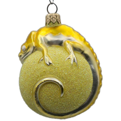 Patricia Breen Chameleon Yellow Glittered Spring Christmas Holiday Tree Ornament