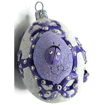 Patricia Breen Beribboned Egg Ladybugs Violet Easter Egg Purple Tree Ornament