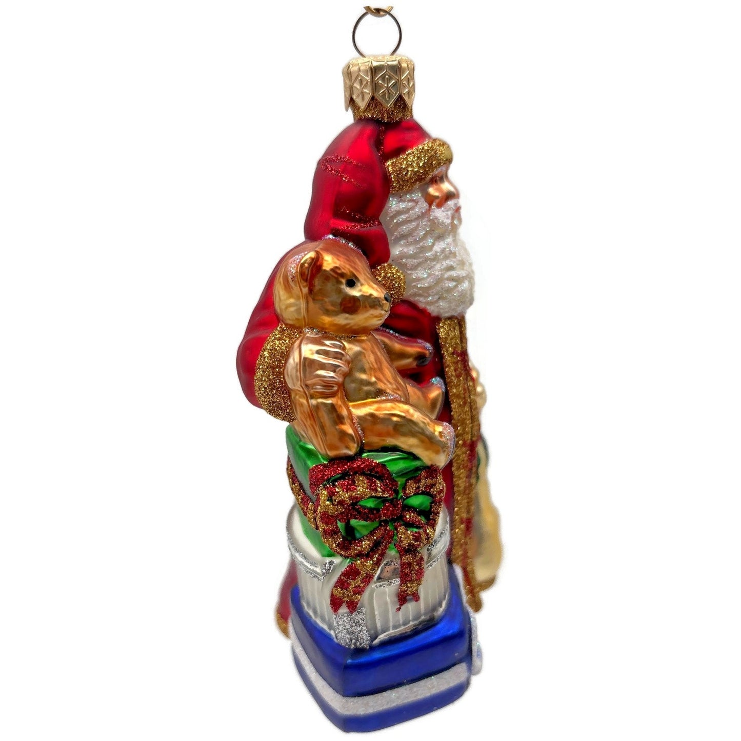 Patricia Breen Les Cadeaux Red Santa Teddy Bear Gifts Christmas Ornament 2103