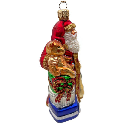 Patricia Breen Les Cadeaux Red Santa Teddy Bear Gifts Christmas Ornament 2103