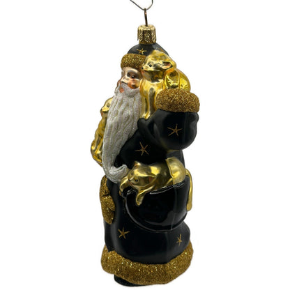 Patricia Breen Stanzi's Kittens Black Santa Cats Stars Christmas Ornament 2097